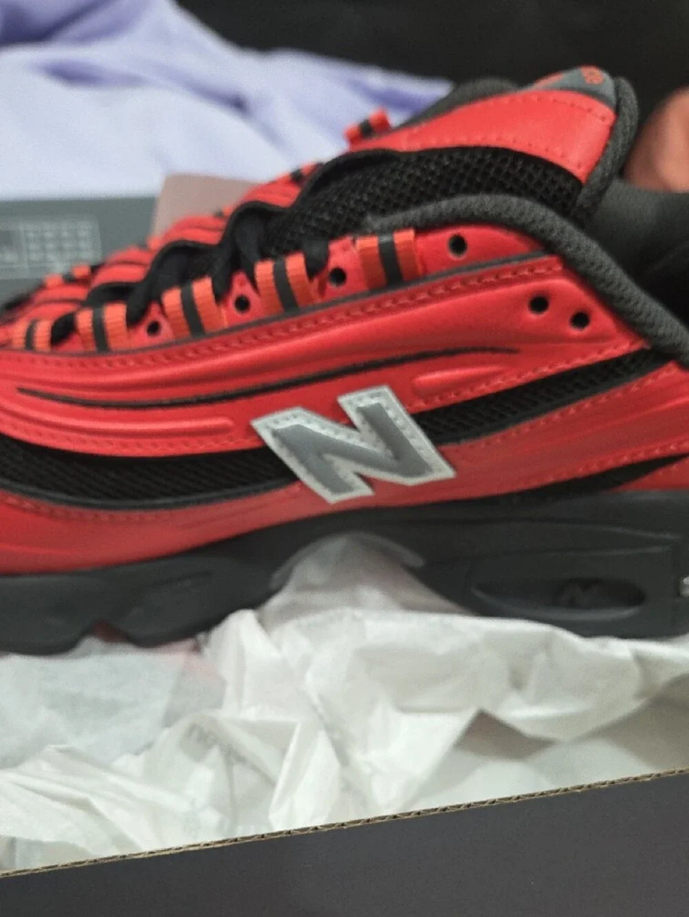 New Balance Red and Black Men's Runner Sneakers